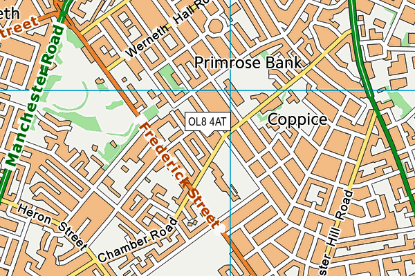 OL8 4AT map - OS VectorMap District (Ordnance Survey)