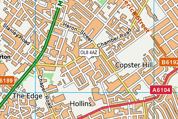 OL8 4AZ map - OS VectorMap District (Ordnance Survey)