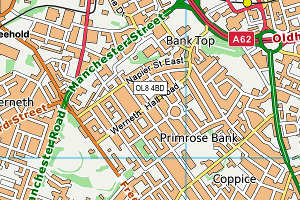 OL8 4BD map - OS VectorMap District (Ordnance Survey)