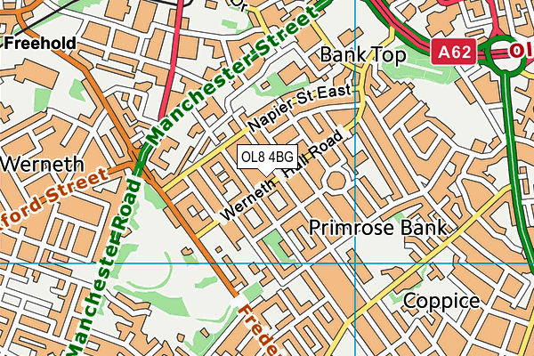 OL8 4BG map - OS VectorMap District (Ordnance Survey)