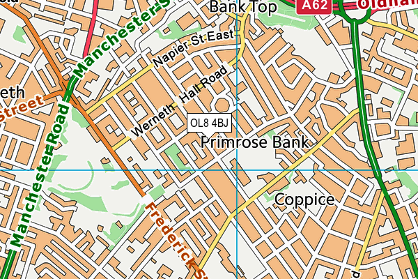 OL8 4BJ map - OS VectorMap District (Ordnance Survey)