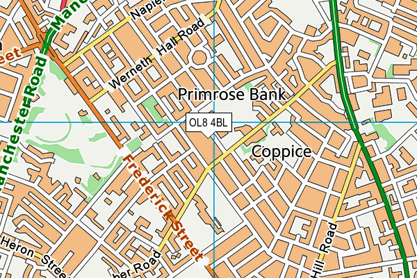 OL8 4BL map - OS VectorMap District (Ordnance Survey)