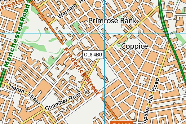 OL8 4BU map - OS VectorMap District (Ordnance Survey)