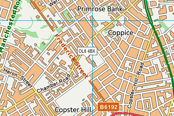 Oldham Hulme Grammar School map (OL8 4BX) - OS VectorMap District (Ordnance Survey)