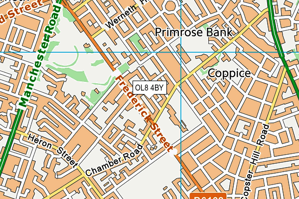 OL8 4BY map - OS VectorMap District (Ordnance Survey)