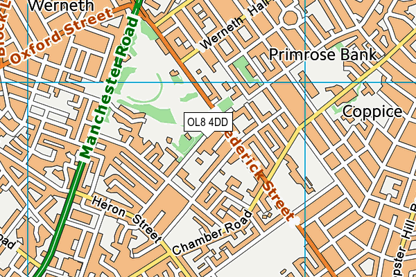 OL8 4DD map - OS VectorMap District (Ordnance Survey)