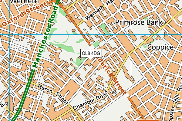 OL8 4DG map - OS VectorMap District (Ordnance Survey)