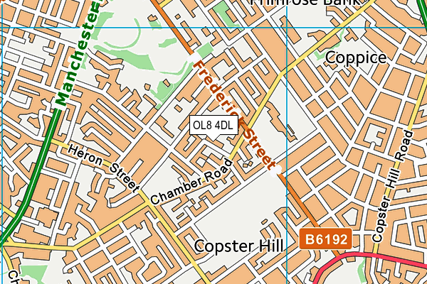 OL8 4DL map - OS VectorMap District (Ordnance Survey)