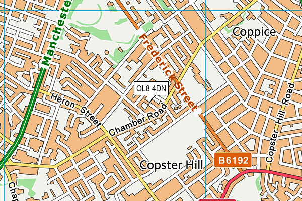 OL8 4DN map - OS VectorMap District (Ordnance Survey)