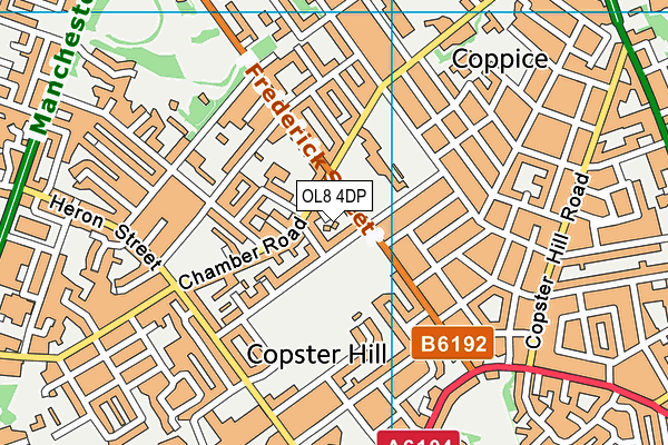 OL8 4DP map - OS VectorMap District (Ordnance Survey)