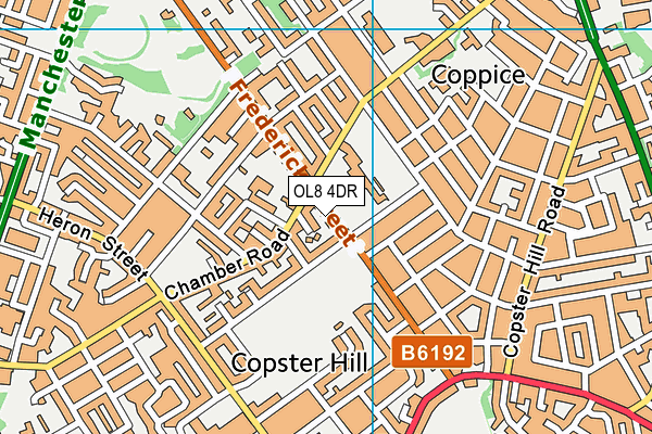 OL8 4DR map - OS VectorMap District (Ordnance Survey)