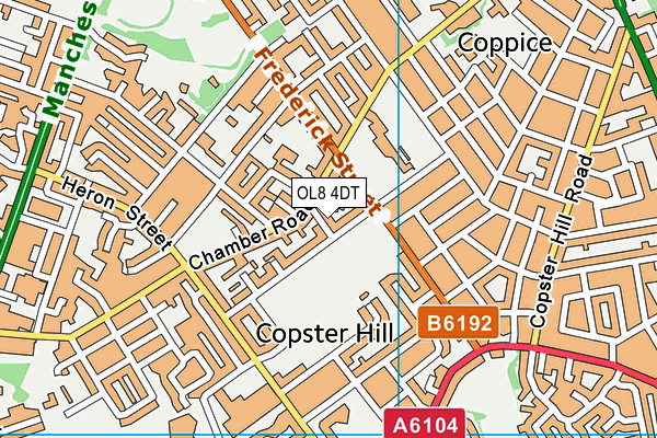OL8 4DT map - OS VectorMap District (Ordnance Survey)