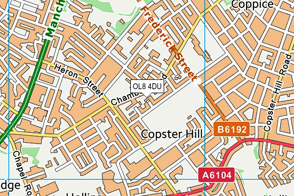 OL8 4DU map - OS VectorMap District (Ordnance Survey)