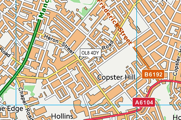 OL8 4DY map - OS VectorMap District (Ordnance Survey)