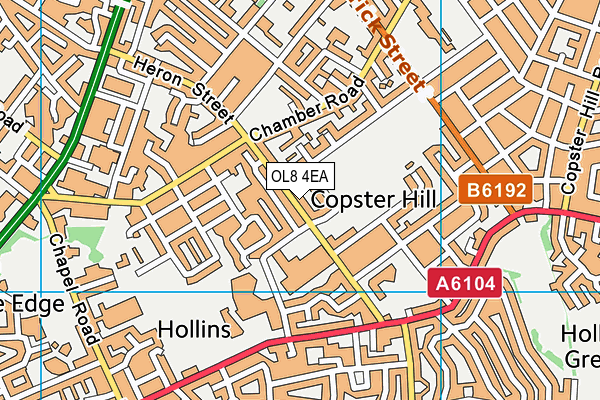 OL8 4EA map - OS VectorMap District (Ordnance Survey)