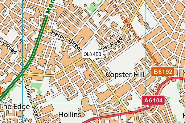 OL8 4EB map - OS VectorMap District (Ordnance Survey)