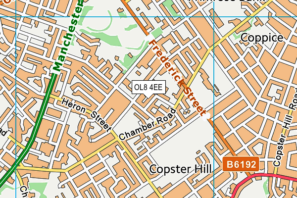 OL8 4EE map - OS VectorMap District (Ordnance Survey)