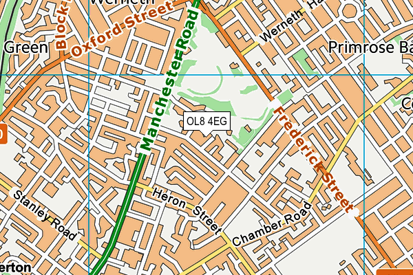 OL8 4EG map - OS VectorMap District (Ordnance Survey)