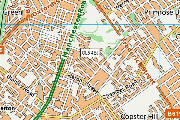 OL8 4EJ map - OS VectorMap District (Ordnance Survey)