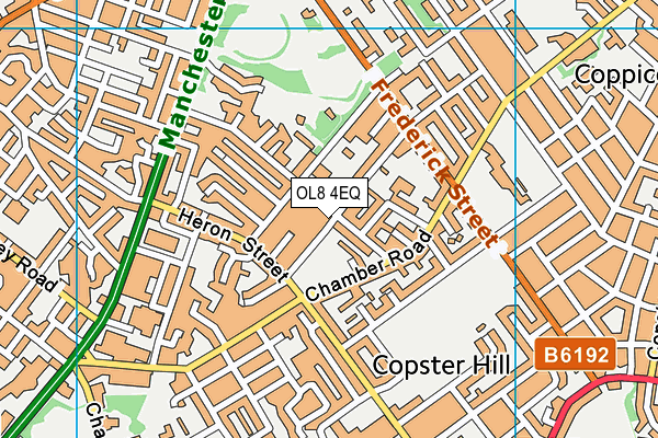 OL8 4EQ map - OS VectorMap District (Ordnance Survey)