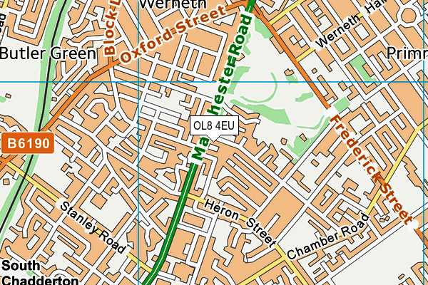 OL8 4EU map - OS VectorMap District (Ordnance Survey)