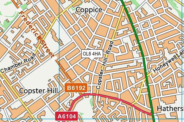 OL8 4HA map - OS VectorMap District (Ordnance Survey)