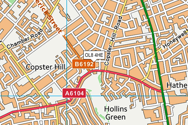 OL8 4HE map - OS VectorMap District (Ordnance Survey)