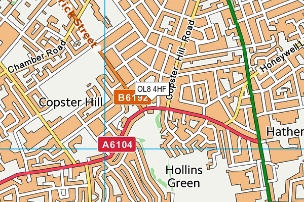 OL8 4HF map - OS VectorMap District (Ordnance Survey)