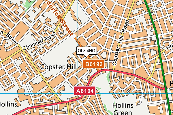 OL8 4HG map - OS VectorMap District (Ordnance Survey)