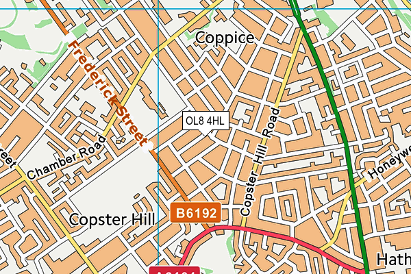 OL8 4HL map - OS VectorMap District (Ordnance Survey)