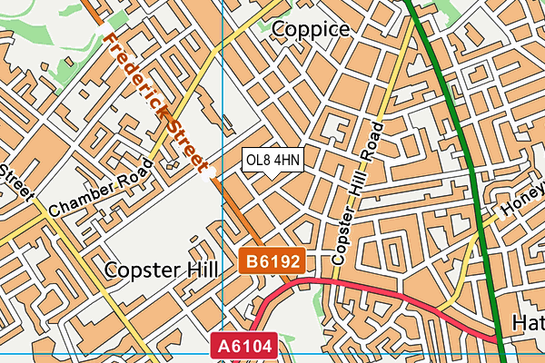 OL8 4HN map - OS VectorMap District (Ordnance Survey)