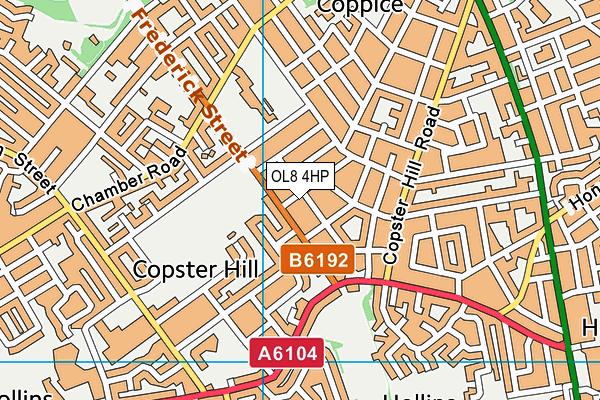 OL8 4HP map - OS VectorMap District (Ordnance Survey)