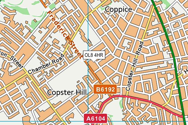 OL8 4HR map - OS VectorMap District (Ordnance Survey)