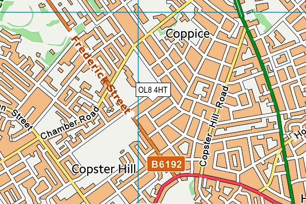 OL8 4HT map - OS VectorMap District (Ordnance Survey)