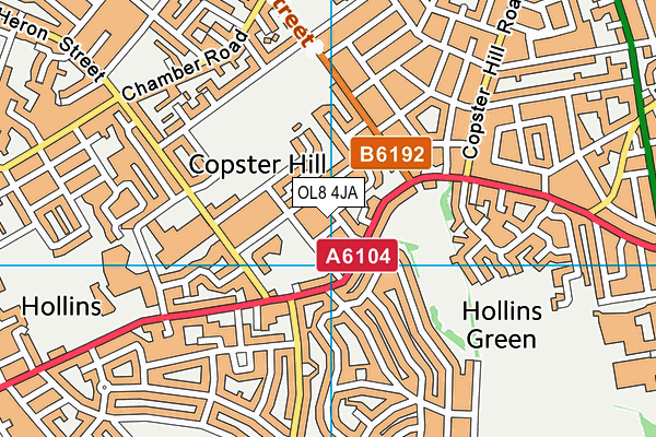 OL8 4JA map - OS VectorMap District (Ordnance Survey)