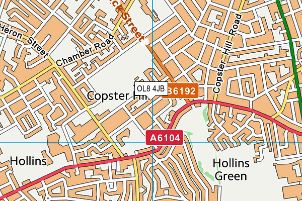 OL8 4JB map - OS VectorMap District (Ordnance Survey)