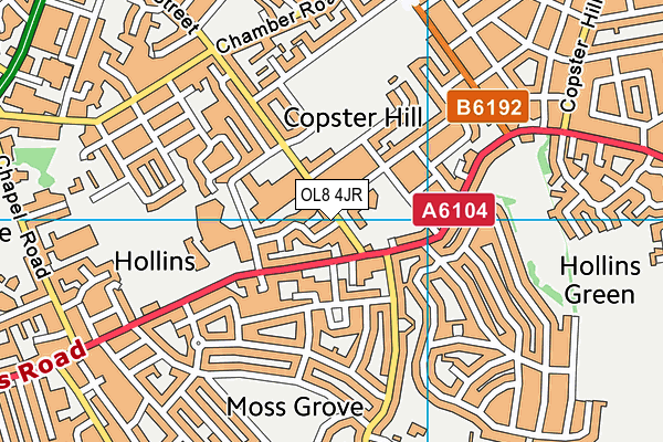 OL8 4JR map - OS VectorMap District (Ordnance Survey)