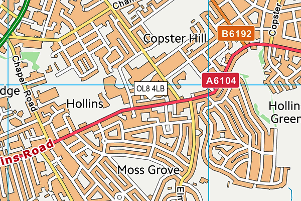 OL8 4LB map - OS VectorMap District (Ordnance Survey)