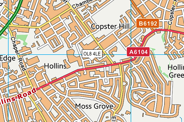 OL8 4LE map - OS VectorMap District (Ordnance Survey)