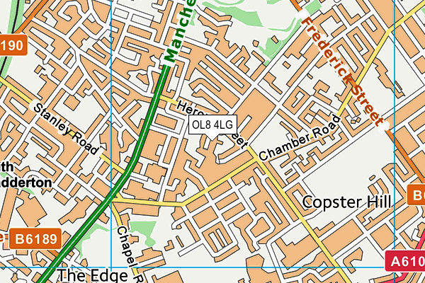 OL8 4LG map - OS VectorMap District (Ordnance Survey)