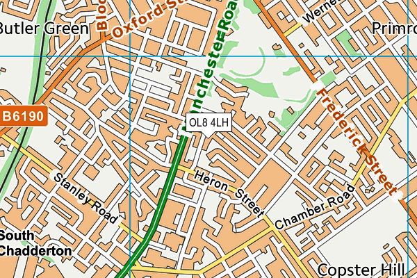 OL8 4LH map - OS VectorMap District (Ordnance Survey)