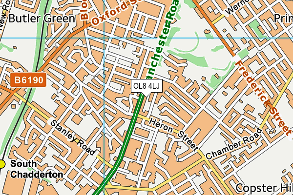 OL8 4LJ map - OS VectorMap District (Ordnance Survey)