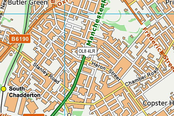 OL8 4LR map - OS VectorMap District (Ordnance Survey)