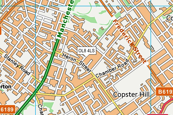 OL8 4LS map - OS VectorMap District (Ordnance Survey)