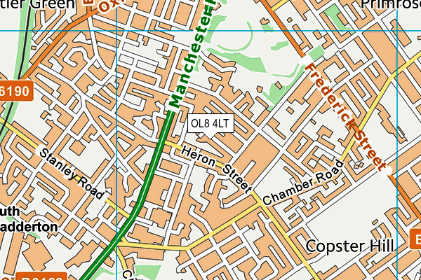 OL8 4LT map - OS VectorMap District (Ordnance Survey)