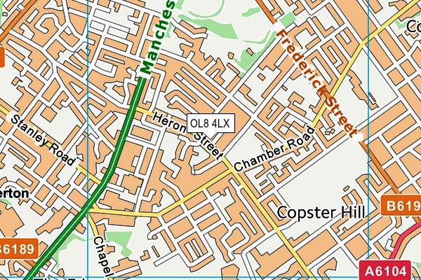 OL8 4LX map - OS VectorMap District (Ordnance Survey)