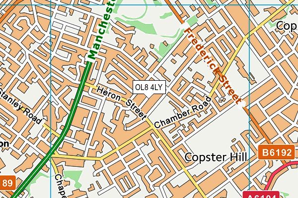OL8 4LY map - OS VectorMap District (Ordnance Survey)