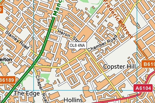 OL8 4NA map - OS VectorMap District (Ordnance Survey)