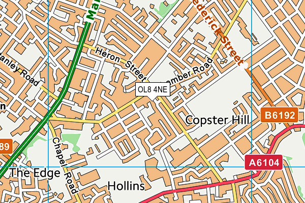 OL8 4NE map - OS VectorMap District (Ordnance Survey)