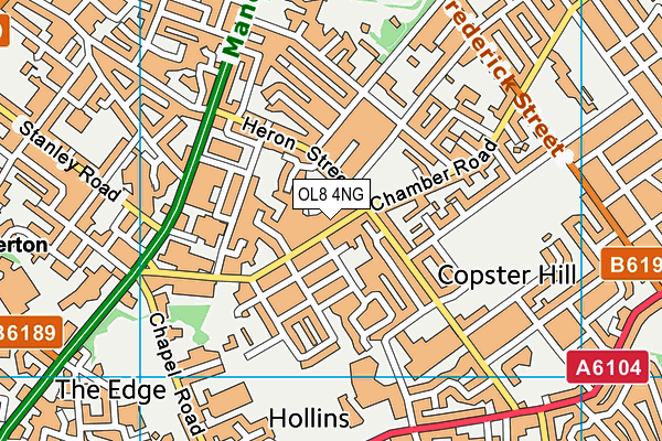 OL8 4NG map - OS VectorMap District (Ordnance Survey)